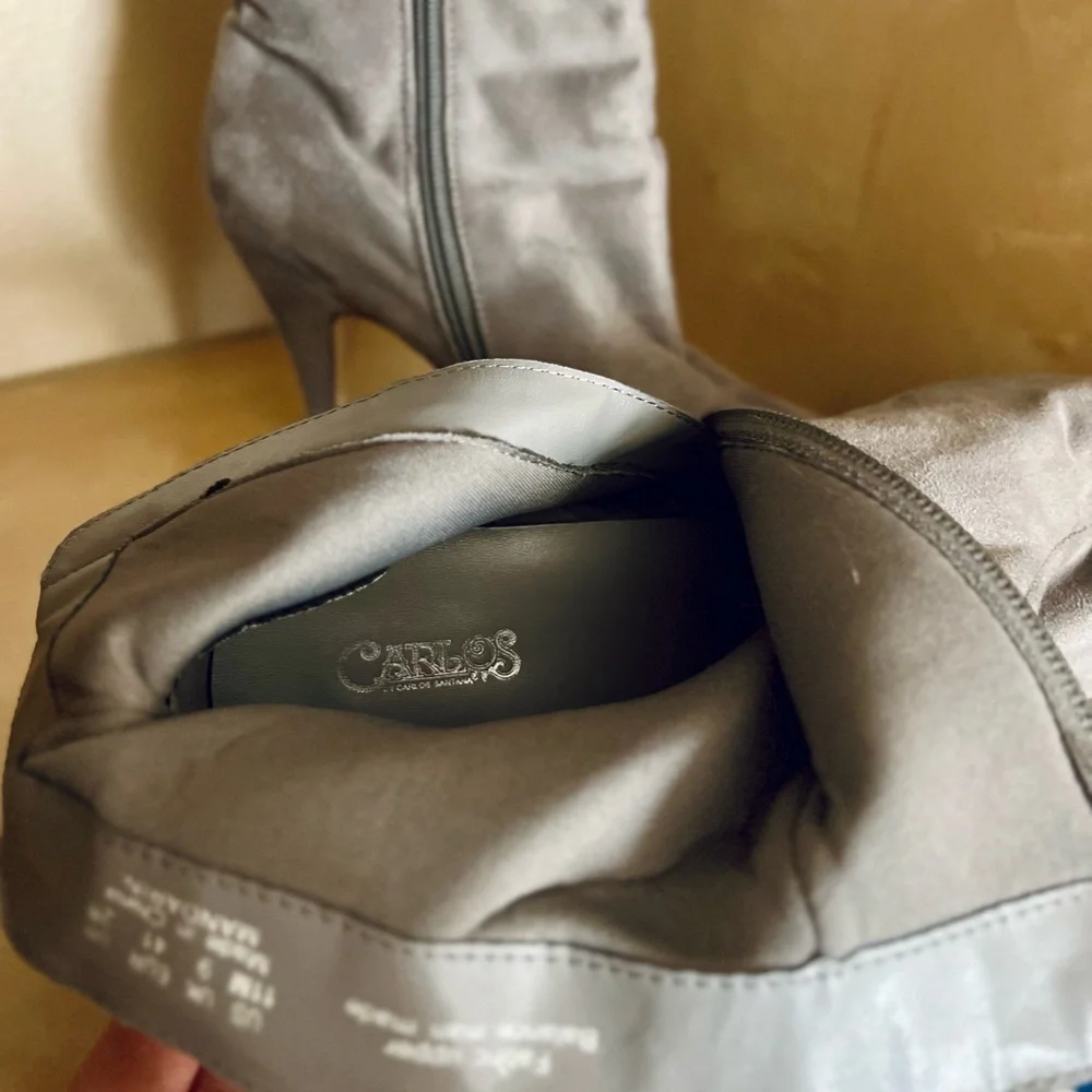 Carlos by Carlos Santana Mandarin Booties Gray Faux Suede Pointed Toes size 11 - Picture 10 of 10